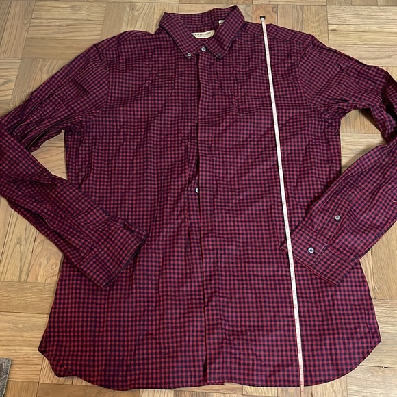 BURBERRY mens xxl shirt red black small gingham not worn - Picture 5 of 8